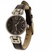 Anne Klein Women's 10/9443BKBK Silver/Black Analog Leather Strap Watch