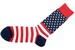 Hot Sox Men's American Flag Mid-Calf Red Trouser Socks Sz: 10-13 Fits Shoe 6-12.
