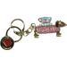 Love Moschino Women's Gold Rhinestone Dog Keyring Handbag Charm Dangle