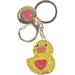 Love Moschino Women's Gold Rhinestone Duck Keyring Handbag Charm Dangle