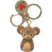 Love Moschino Women's Gold Rhinestone Monkey Keyring Handbag Charm Dangle