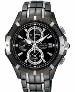Seiko Chronograph Stainless Steel Black/Silver Men's Watch SNAE57