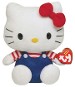 TY Hello Kitty Plush Beanie Baby 6 Inch Toy Blue White