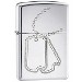 Zippo 24836 Etched Chrome Dog Tags Silver Lighter