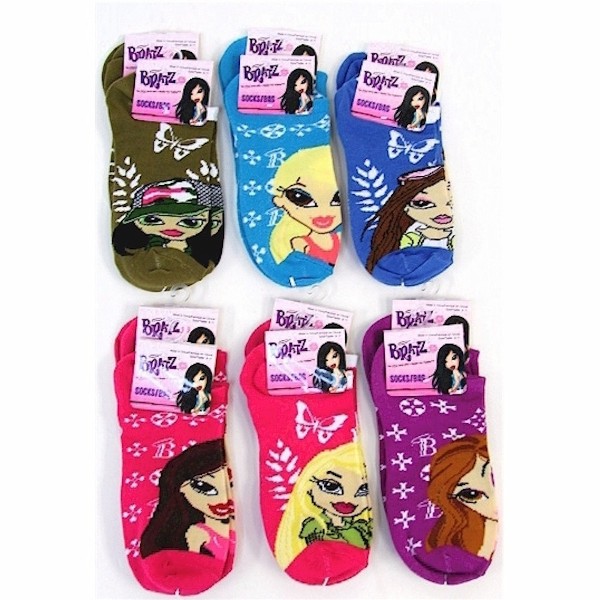 Bratz Toddler Girl's 12-Pair Pack Assorted Ankle Socks 