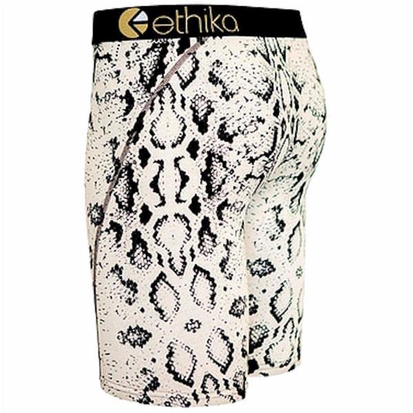  Ethika Men's The Staple Fit Snake Me Reactive White Long Boxer Brief Underwear 