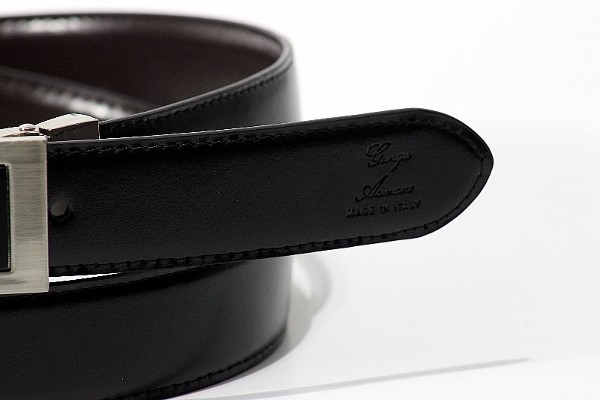  Giorgio Armani Reversible Black/Brown Black Chrome Belt Adjustable To Size 42 