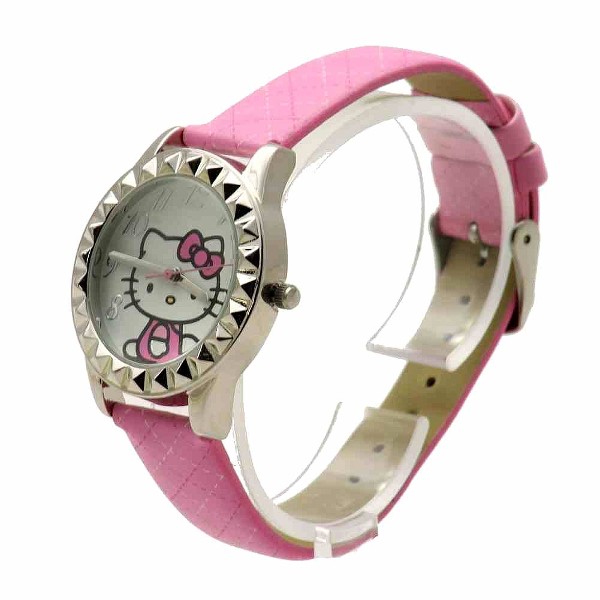 Hello Kitty HKAQ2801 Pink Leather Analog Watch 