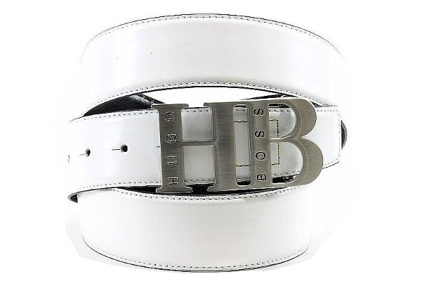 hugo boss white leather belt