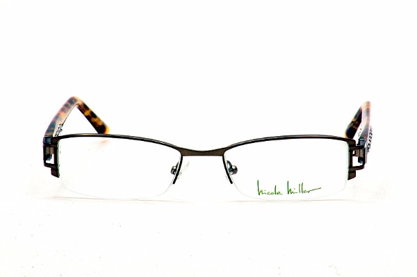 Nicole Miller Eyeglasses Astor Half Rim Brown/Tortoise Optical Frame ...