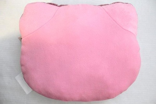  Sanrio Hello Kitty Pink Face Silver Ribbon Plush Pillow 