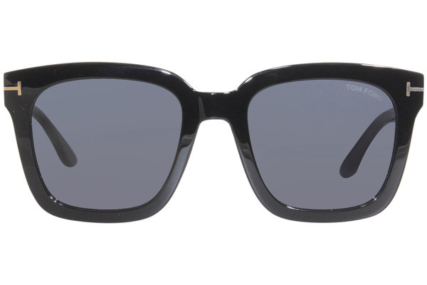 Tom Ford TF892-K 01A Sunglasses Women's Black/Blue Square Shape 56