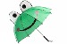 3D Frog Green Molded Handle Umbrella