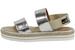 Love Moschino Women's Metallic Silver Slip-On Espadrilles Sandals Shoes