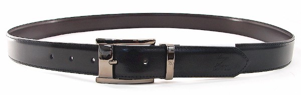  Giorgio Armani Adjustable/Reversible Men's Black Leather Belt 