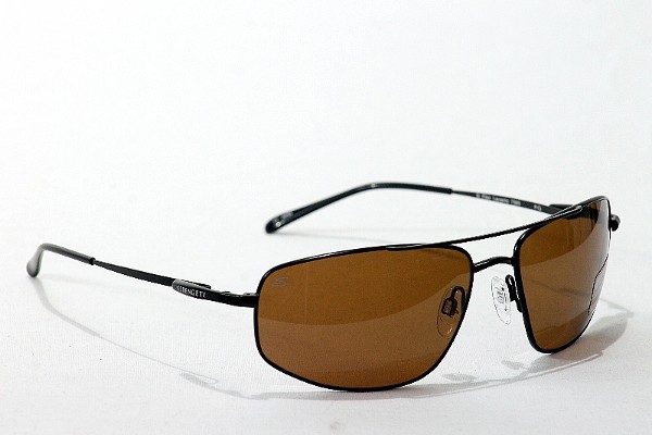 Serengeti Suglasses Levanto 7585 Satin Black Polarized Aviator Shades 