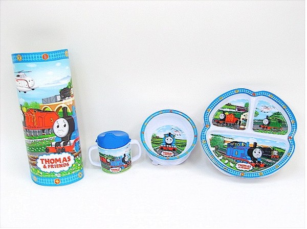  Thomas And Friends 5 Piece Dinnerware Set With Plate, Bowl, Cup And Placemat 