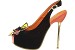 Lady Couture Women's Fashion Shoes Black Multi Coral Peep Toe Heels