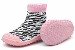 Skidders Infant Toddler Girl's Skidproof Zebra Stripe Pink Sneakers Shoes