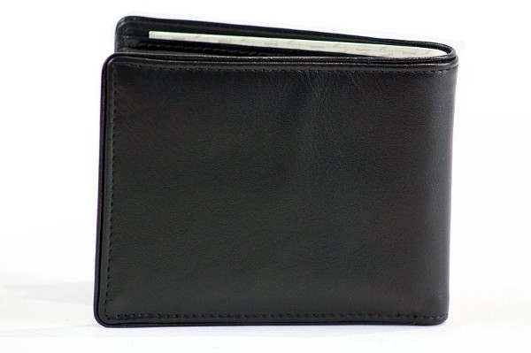  Giorgio Armani Men's 013 Saffiano Black Leather Bi-Fold Wallet 