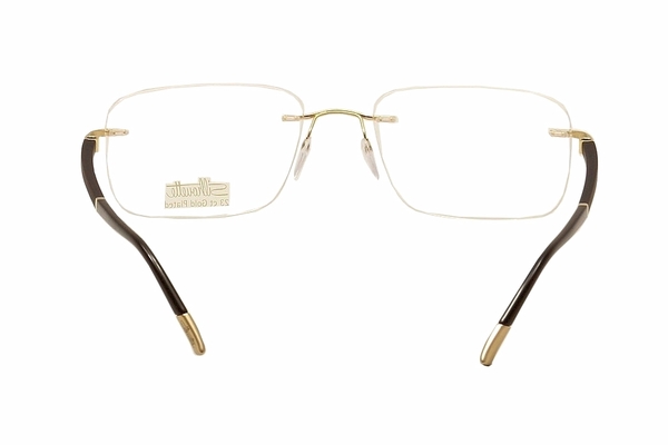  Silhouette Eyeglasses Hinge C-2 5424 6051 23K Gold Plated/Brown Optical Frame 