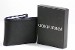 Giorgio Armani Men's Black/Blue Saffiano Leather Bi-Fold Wallet