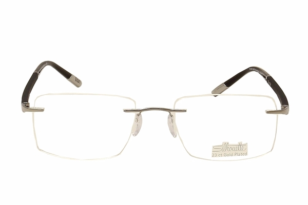  Silhouette Eyeglasses Hinge C-2 5421 6053 23K Gold Plated Grey Optical Frame 