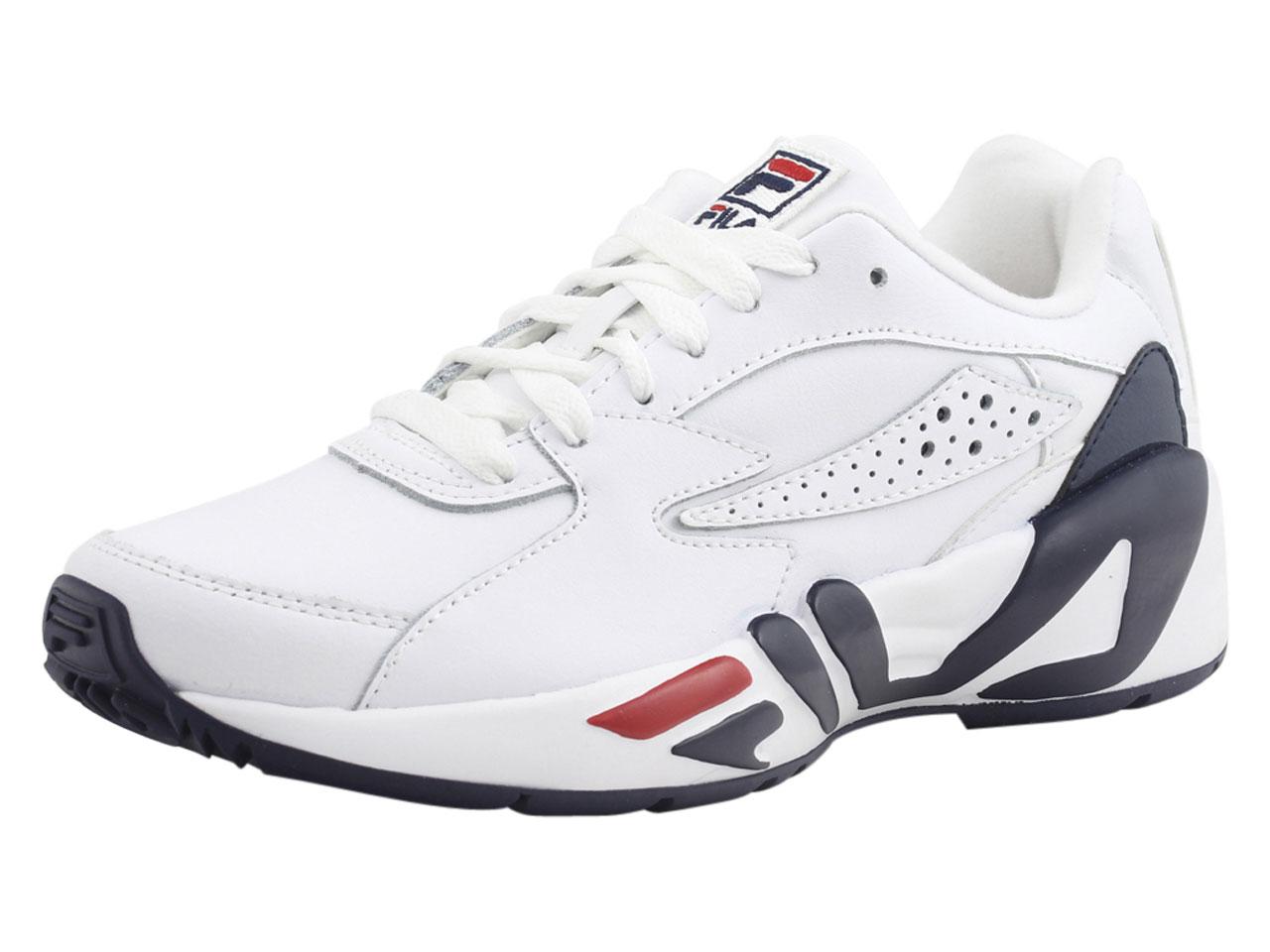 Fila Men's Mindblower Sneakers Shoes - White/Fila Navy/Fila Red Leather - 8 D(M) US