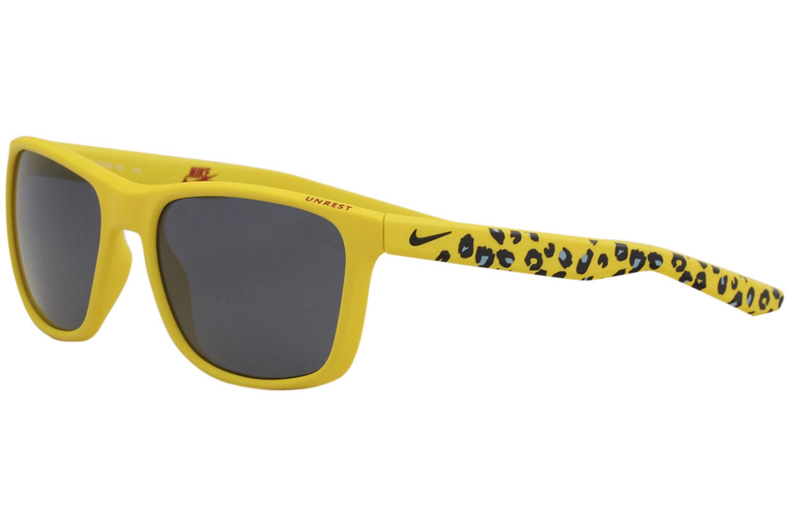 SB Men's  Square Sunglasses - Tour Yellow Cheetah Print/Grey   700 - Lens 57 Bridge 19 Temple 145mm - Nike Unrest