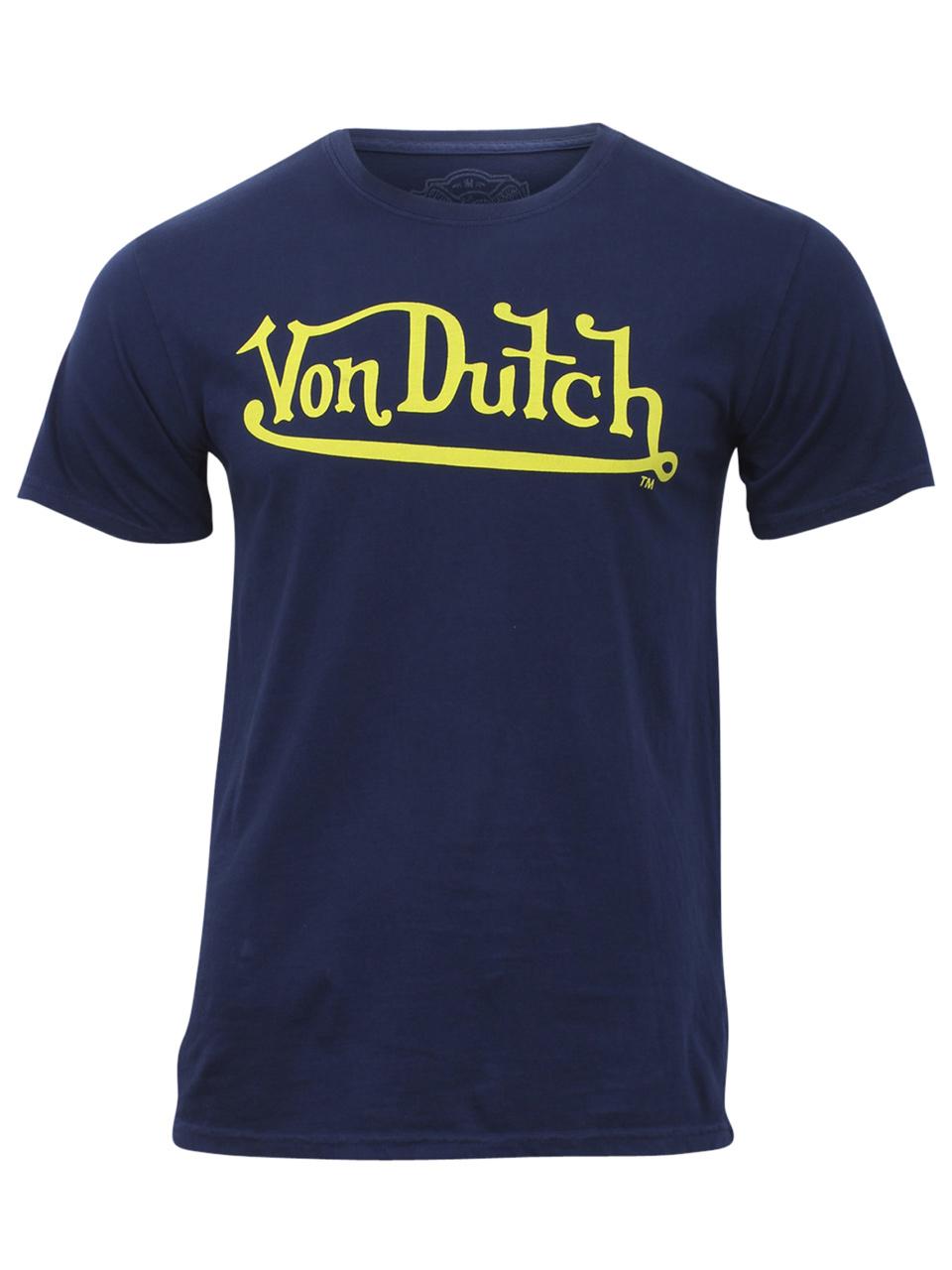 Von Dutch Men's Classic Logo Crew Neck Short Sleeve T Shirt - Blue - XX Large