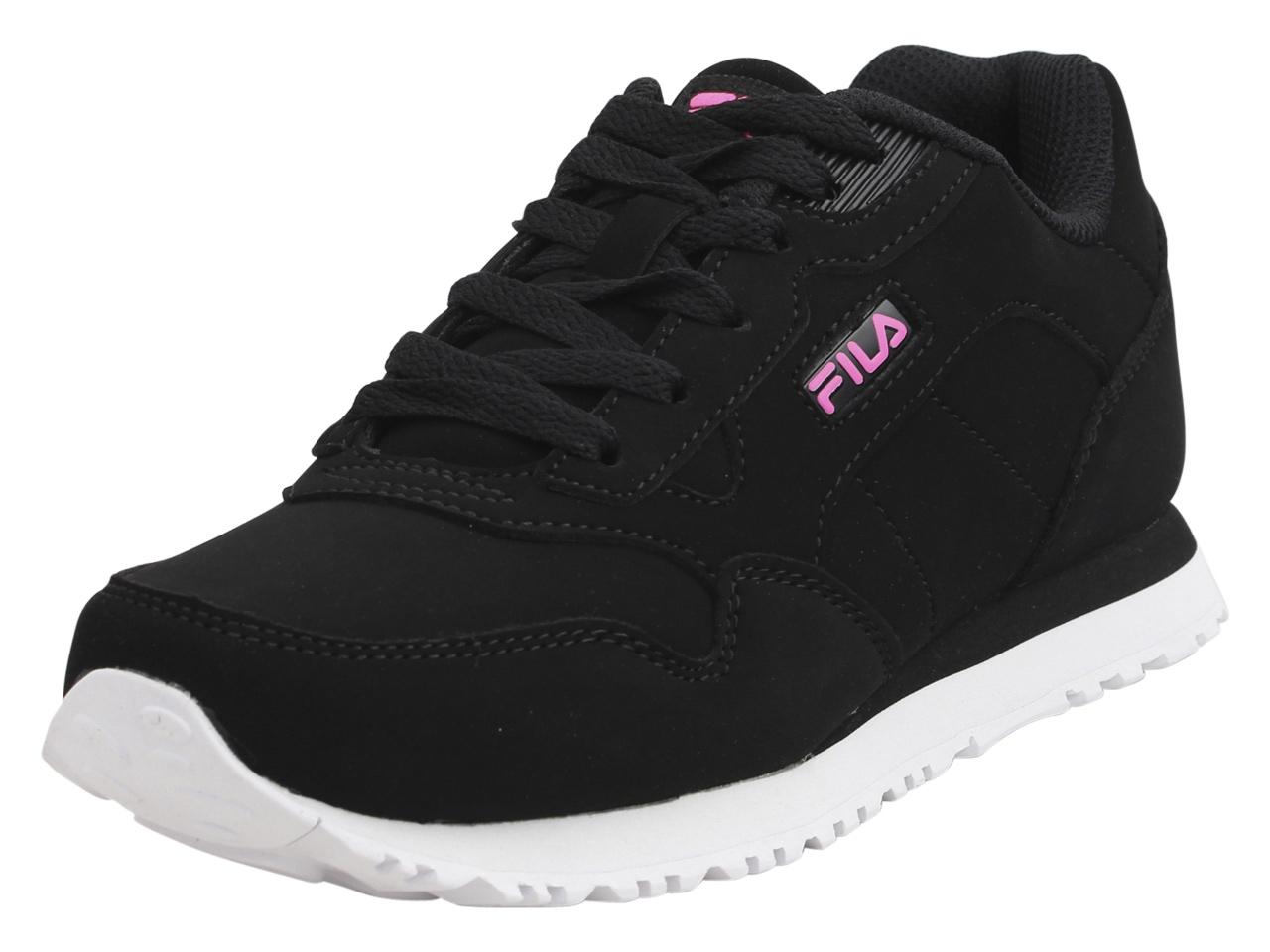 Fila Women's Cress Sneakers Shoes - Black/Knock Out Pink/White - 8 B(M) US