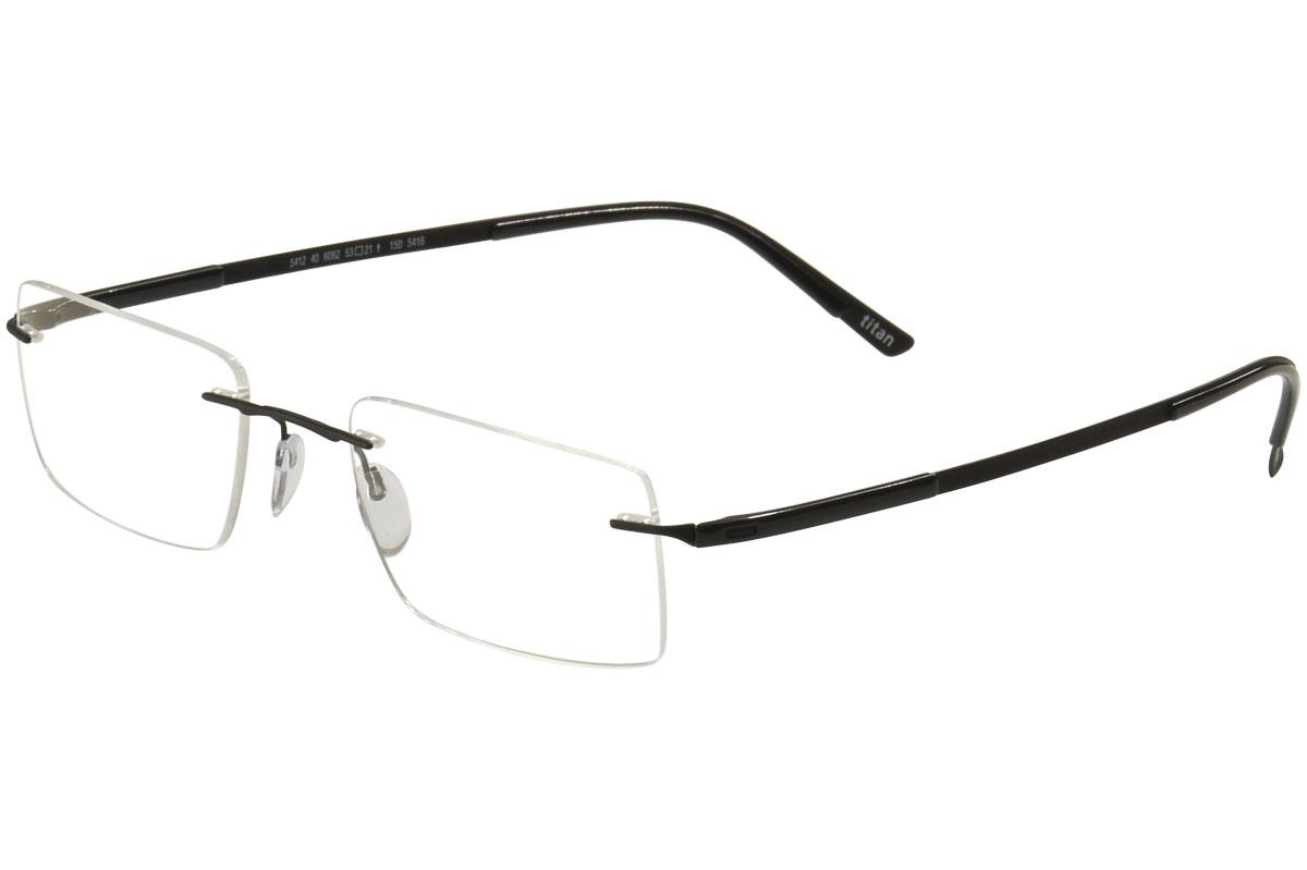 Silhouette Eyeglasses Titan Contour Chassis 5416 Rimless Optical Frame - Black Monotone   6062 - Bridge 17 Temple 145mm