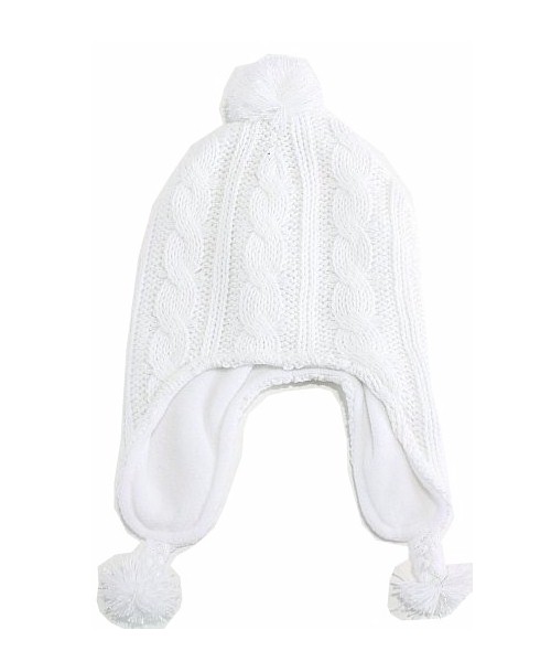 Nike Girl's Knit Beanie With Tassels Hat - White - Youth Girl's 7/16 -  4A2363