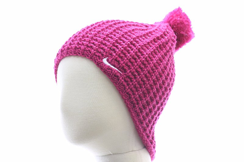 Girl's  Hat - Fireberry - 4/6X - Nike Pom Pom Knit Beanie