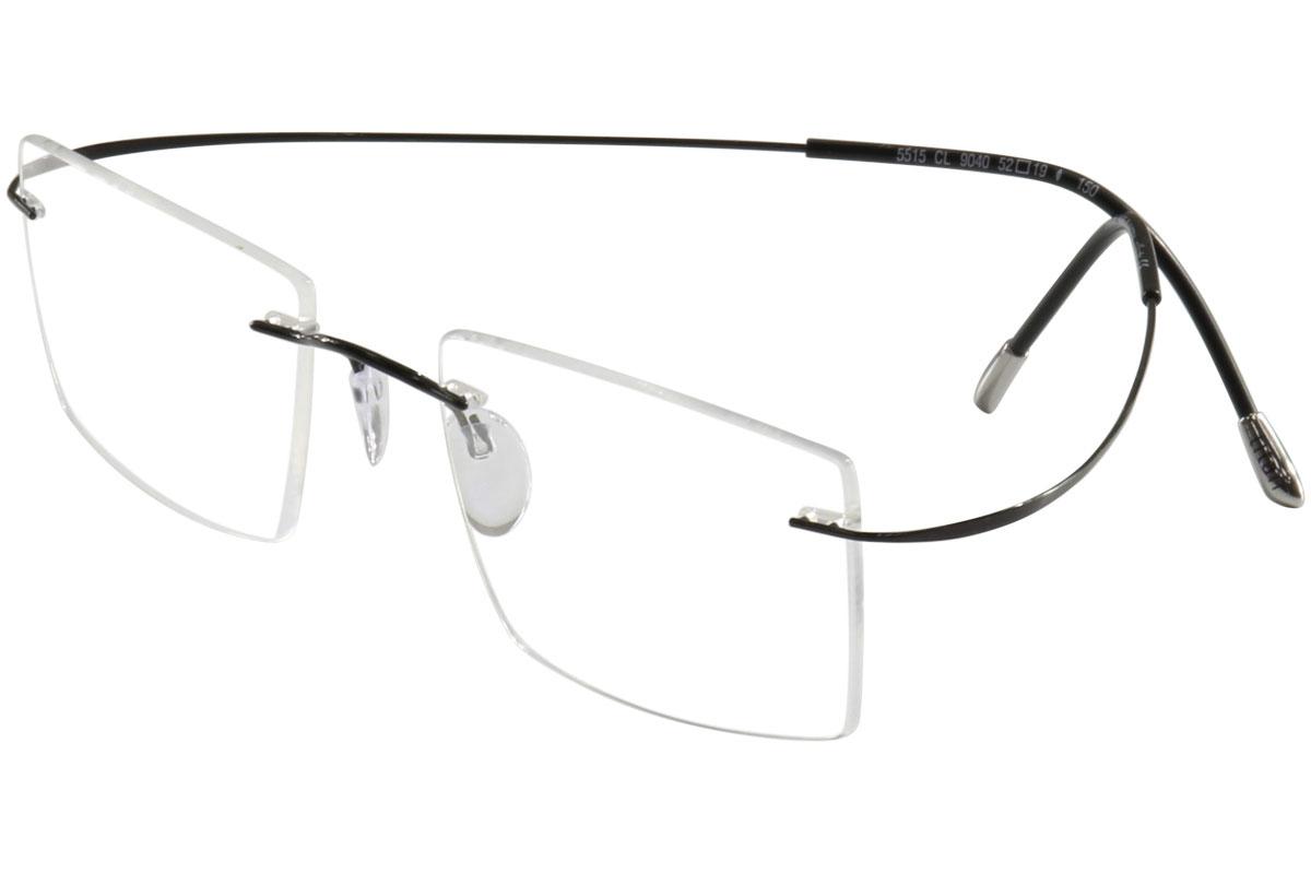 Silhouette Eyeglasses TMA Must Collection Chassis 5515 Rimless Optical Frame - Jet Black   9040 (Formerly 6074) - Bridge 21 Temple 140mm