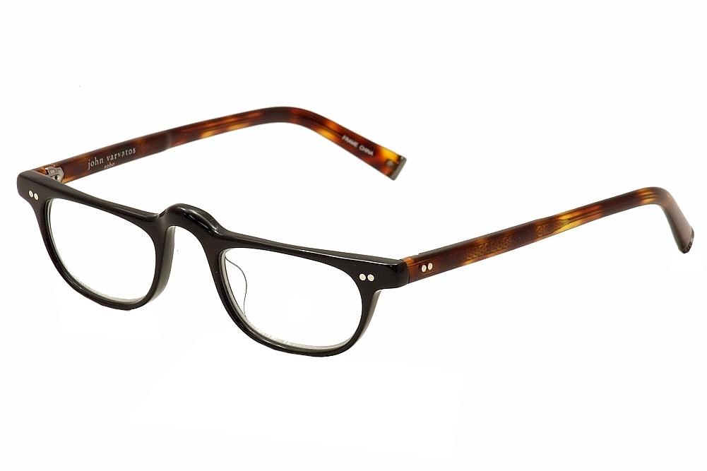 John Varvatos Men's Eyeglasses V804 Full Rim Reading Glasses - Black - Strength: +1.50
