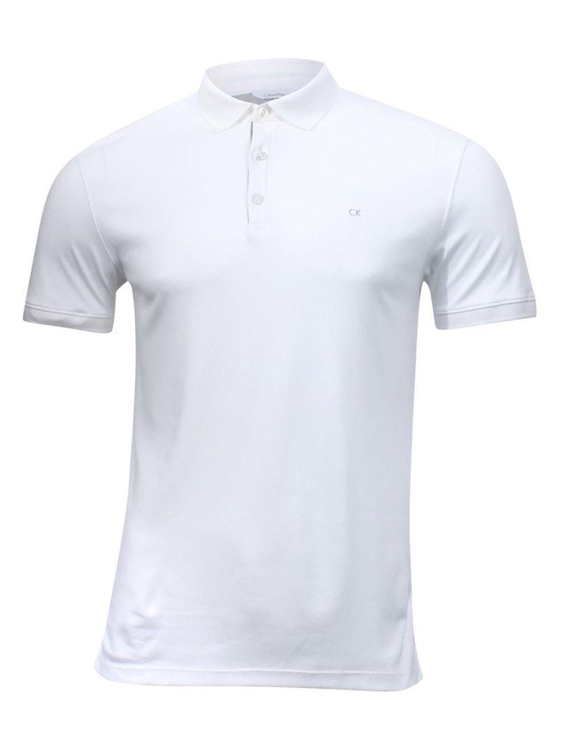 Calvin Klein Men's Slim Fit Liquid Touch Short Sleeve Cotton Polo Shirt - Standard White - XX Large