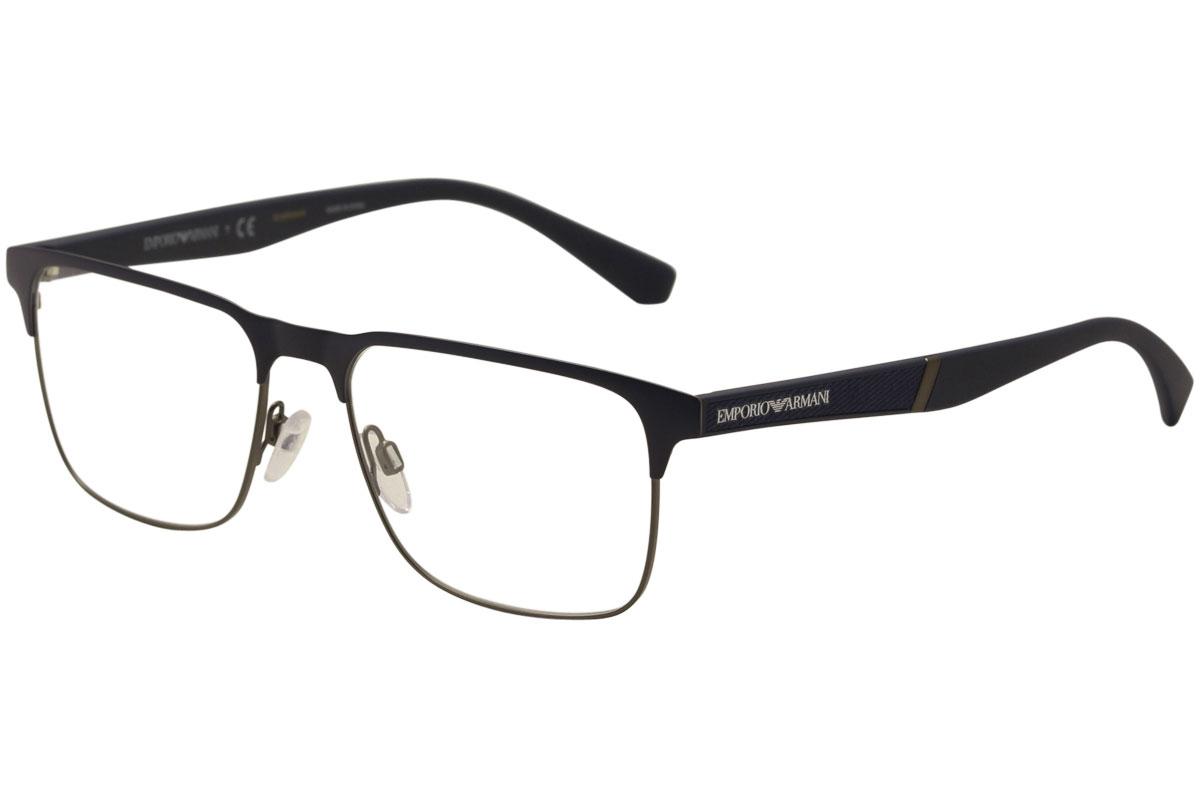 Emporio Armani Men's Eyeglasses EA1061 EA/1061 Full Rim Optical Frame - Matte Blue/ Matte Gunmetal   3174 - Lens 55 Bridge 17 Temple 145mm
