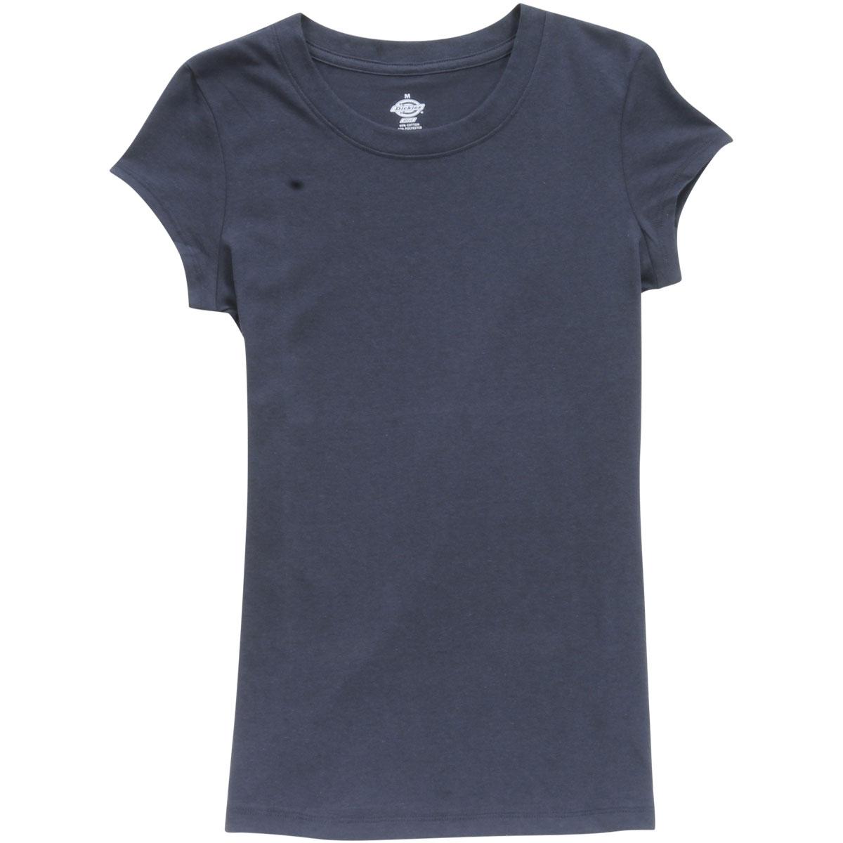 Dickies Girl Junior's Slim Fit Short Sleeve Crew Neck T Shirt - Navy - X Large