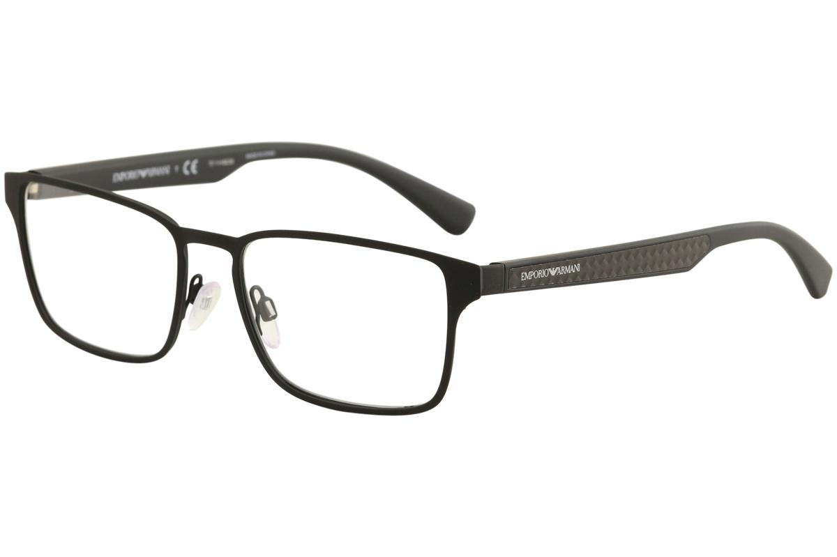 Emporio Armani Men's Eyeglasses EA1063 EA/1063 Full Rim Optical Frame - Black Rubber   3094 - Lens 55 Bridge 17 Temple 140mm