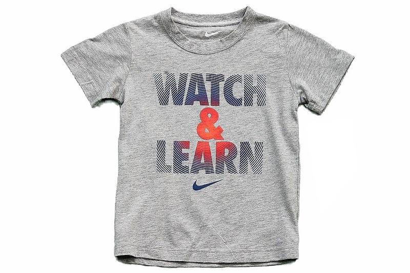 Nike Girl's Watch & Learn Short Sleeve T Shirt - Grey - 4 -  61915