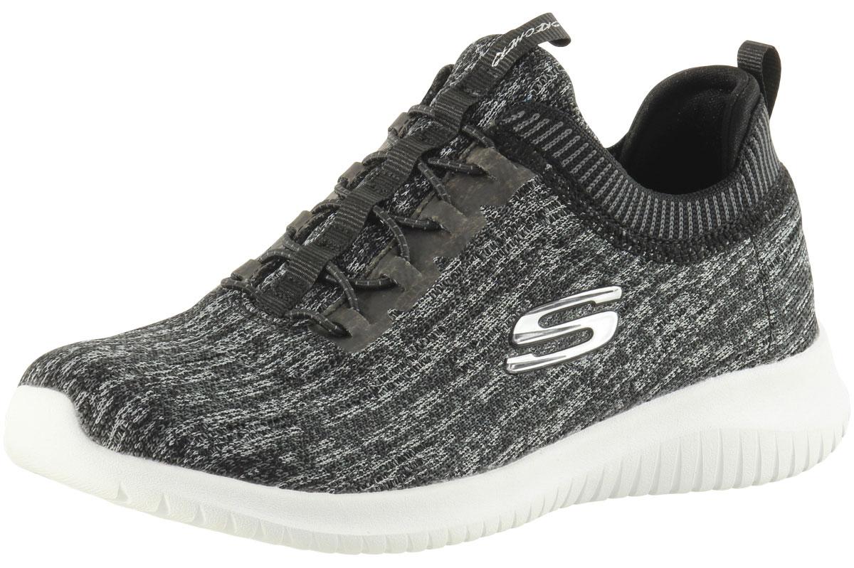 Skechers Women's Ultra Flex Bright Horizon Memory Foam Sneakers Shoes - Black/Gray - 8 B(M) US