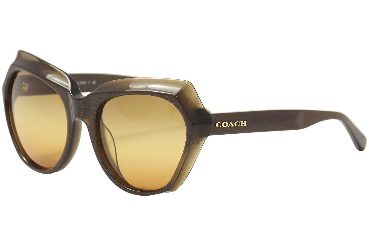 Coach Women's HC8193 HC/8193 Cat Eye Sunglasses - Brown Glitter/Amber Triple Gradient   5425W8  - Lens 55 Bridge 19 Temple 140mm