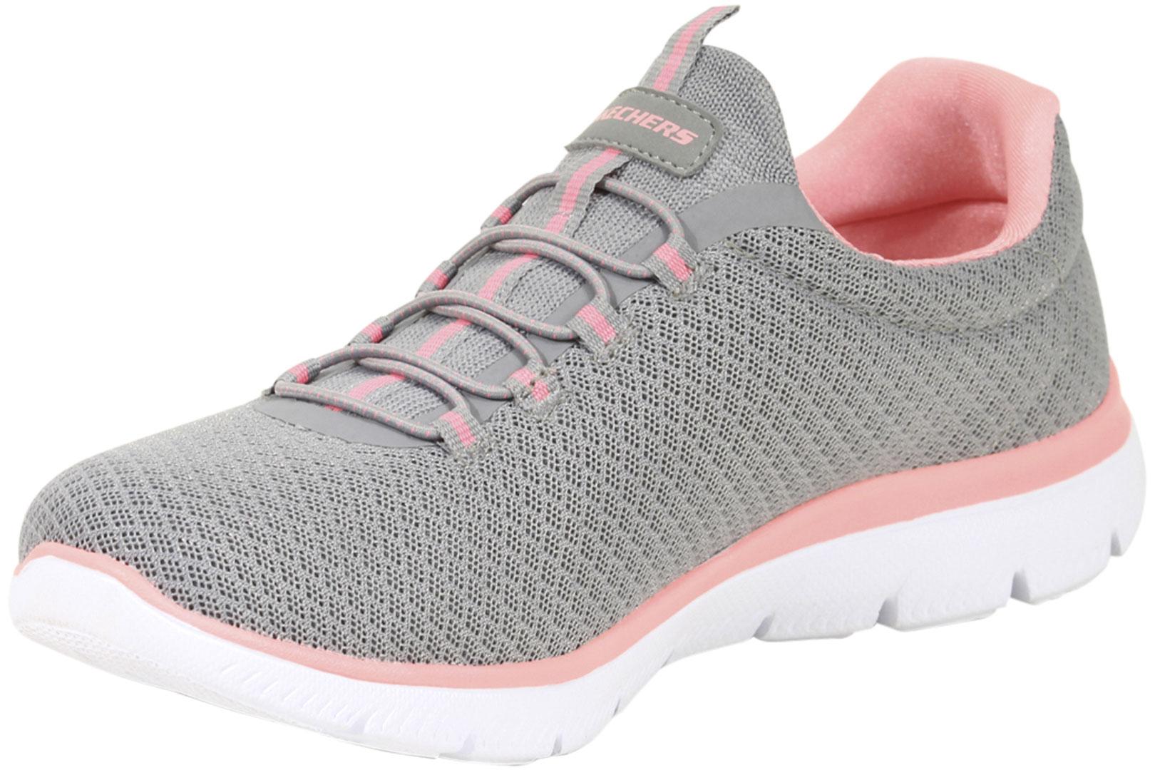 Skechers Women's Summits Memory Foam Sneakers Shoes - Gray/Pink - 6.5 B(M) US