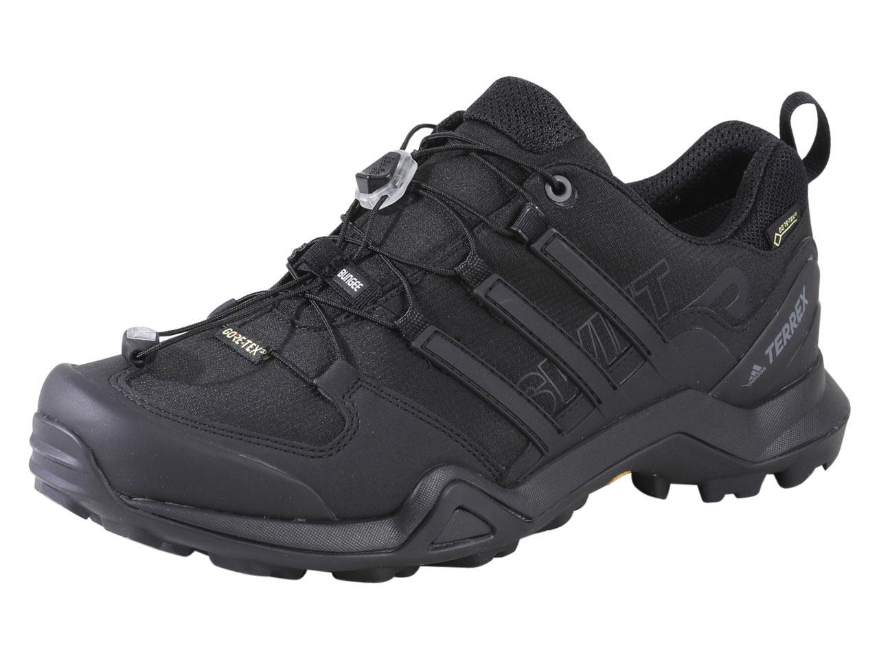 Adidas Men's Terrex Swift R2 GTX Hiking Sneakers Shoes - Black/Black/Black - 10 D(M) US