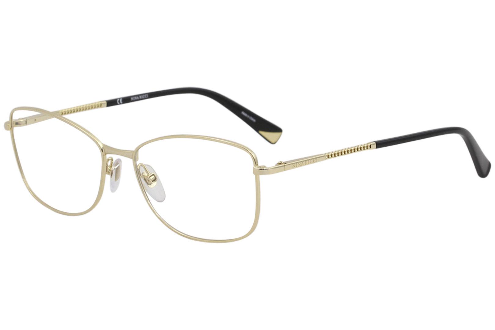 Nina Ricci Eyeglasses VNR084 VNR/084 0300 Shiny Gold Full Rim Optical Frame 54mm - Shiny Gold   0300 - Lens 54 Bridge 16 Temple 135mm
