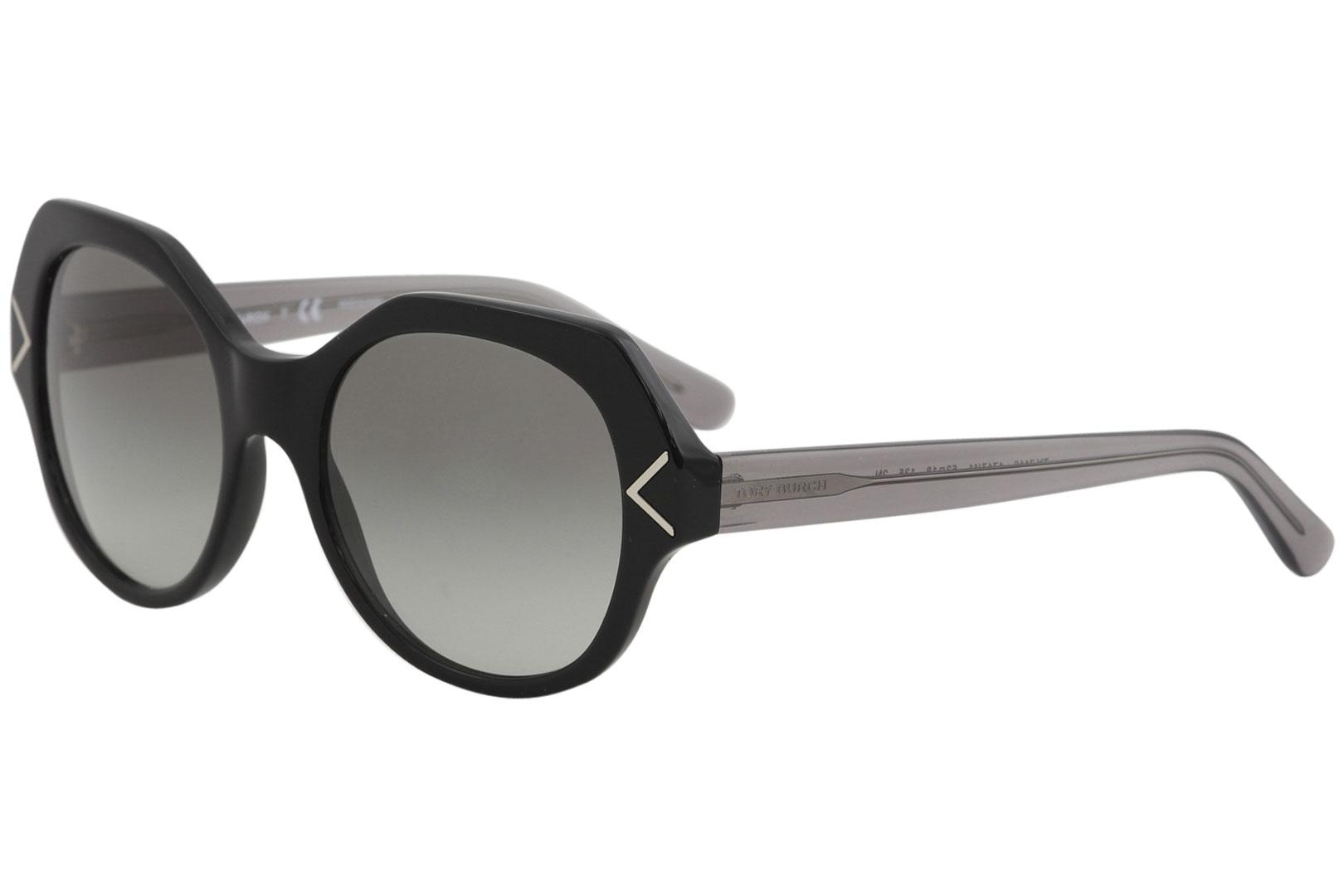 Tory Burch Women's TY7116 TY/7116 Fashion Round Sunglasses - Black/Grey Gradient   1717/11 - Lens 53 Bridge 18 B 49.5 ED 57 Temple 135mm