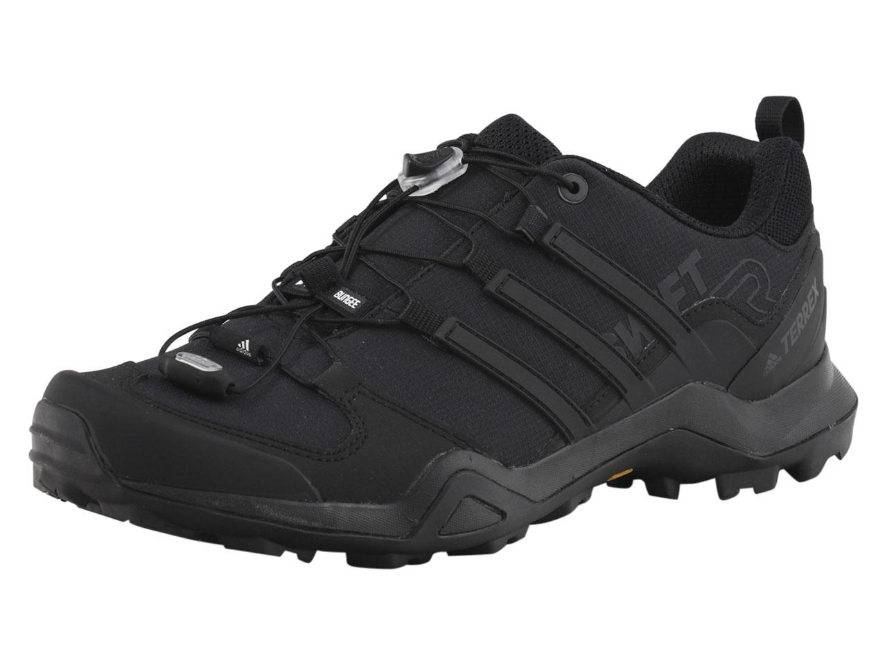Adidas Men's Terrex Swift R2 Hiking Sneakers Shoes - Black/Black/Black - 9 D(M) US