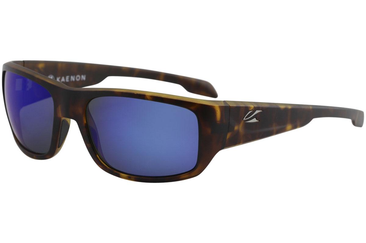 Kaenon Men's Anacapa 043 Polarized Wrap Fashion Sunglasses - Matte Tortoise Gunmetal/Pacific Blue Pol Mirror - Lens 59.5 Bridge 20 Temple 129mm