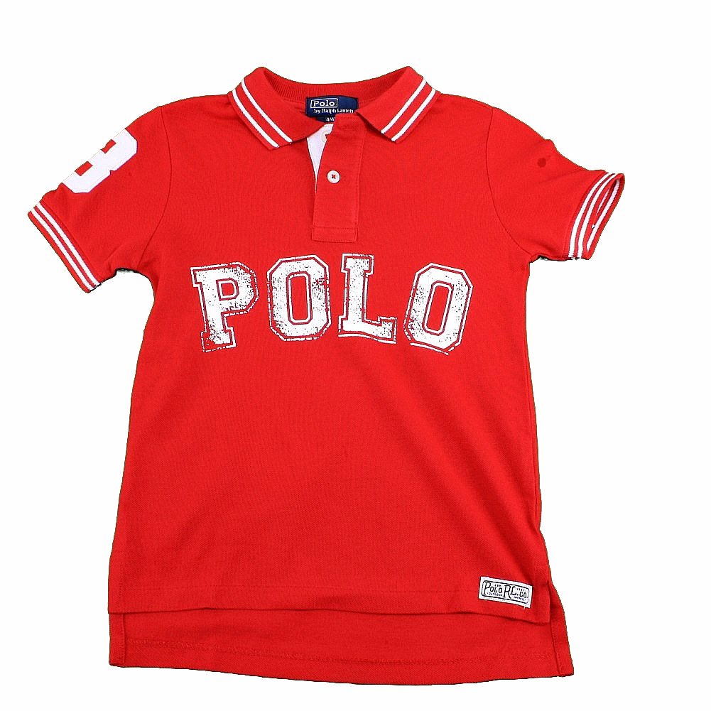 Polo Ralph Lauren Boy's 1/25 Classics Mesh Cotton Polo T Shirt - Red - 5   Little Kid